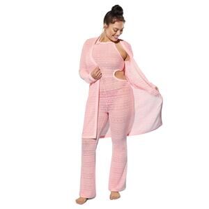 Yitty Knit Slip Long B* I'm Blushin Pink Cardigan Sweater